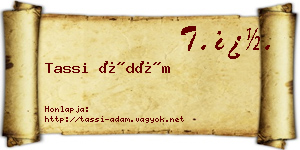 Tassi Ádám névjegykártya